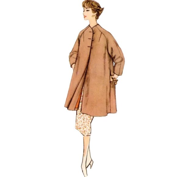 Simplicity Pattern 9847 50s Vintage Coat Three Lengths Sizes 8-16 Retro New - Picture 5 of 6